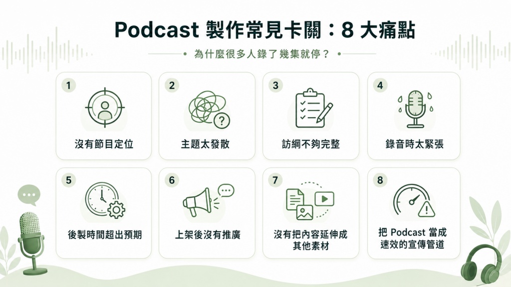 Podcast 製作常見卡關:為什麼很多人錄了幾集就停?